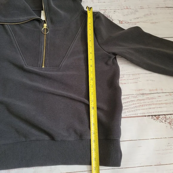 Varley Vine Ribbed Half Zip Pullover Black Women's Small - Picture 6 of 10
